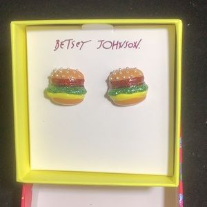 Betsey Johnson Hamburger Earrings